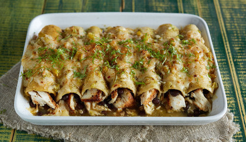 Alaska Halibut Enchiladas Salsa Verde